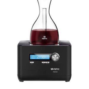 Alpina iFavine iSommelier Smart Electric Super Speed Wine Aerating Decanter Reduces Decanting Time to Seconds Black