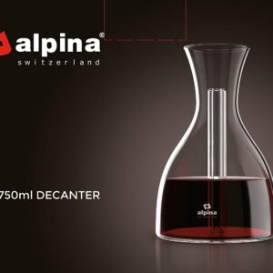 Alpina iFavine iSommelier Smart Electric Super Speed Wine Aerating Decanter Reduces Decanting Time to Seconds Black