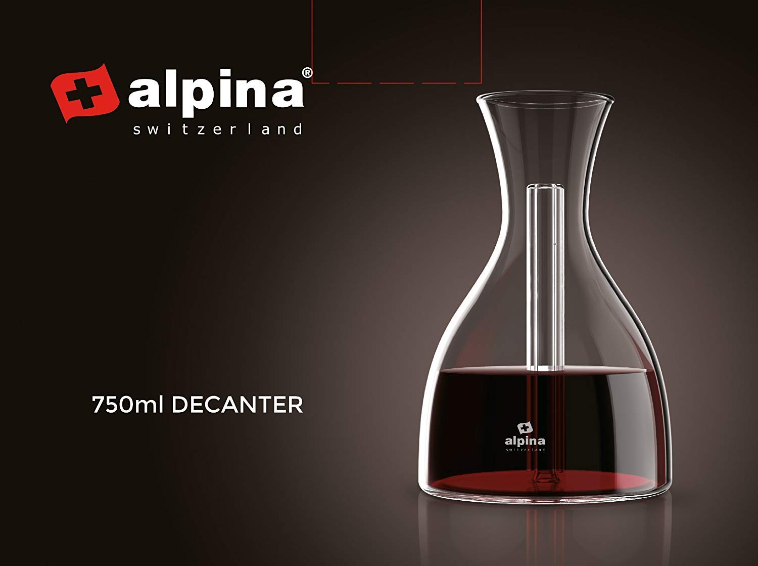 Alpina iFavine iSommelier Smart Electric Super Speed Wine Aerating Decanter Reduces Decanting Time to Seconds Black