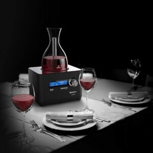 Alpina iFavine iSommelier Smart Electric Super Speed Wine Aerating Decanter Reduces Decanting Time to Seconds Black