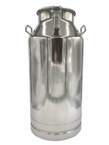 stainless steel(304 grade) milk, maple syrup transport cans with sealed lid & spigot dispenser (50 liter (13.2 gal.) with spigot)