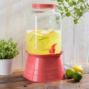 Gibson Home Chiara Coral 2 GL Mason Beverage Dispenser