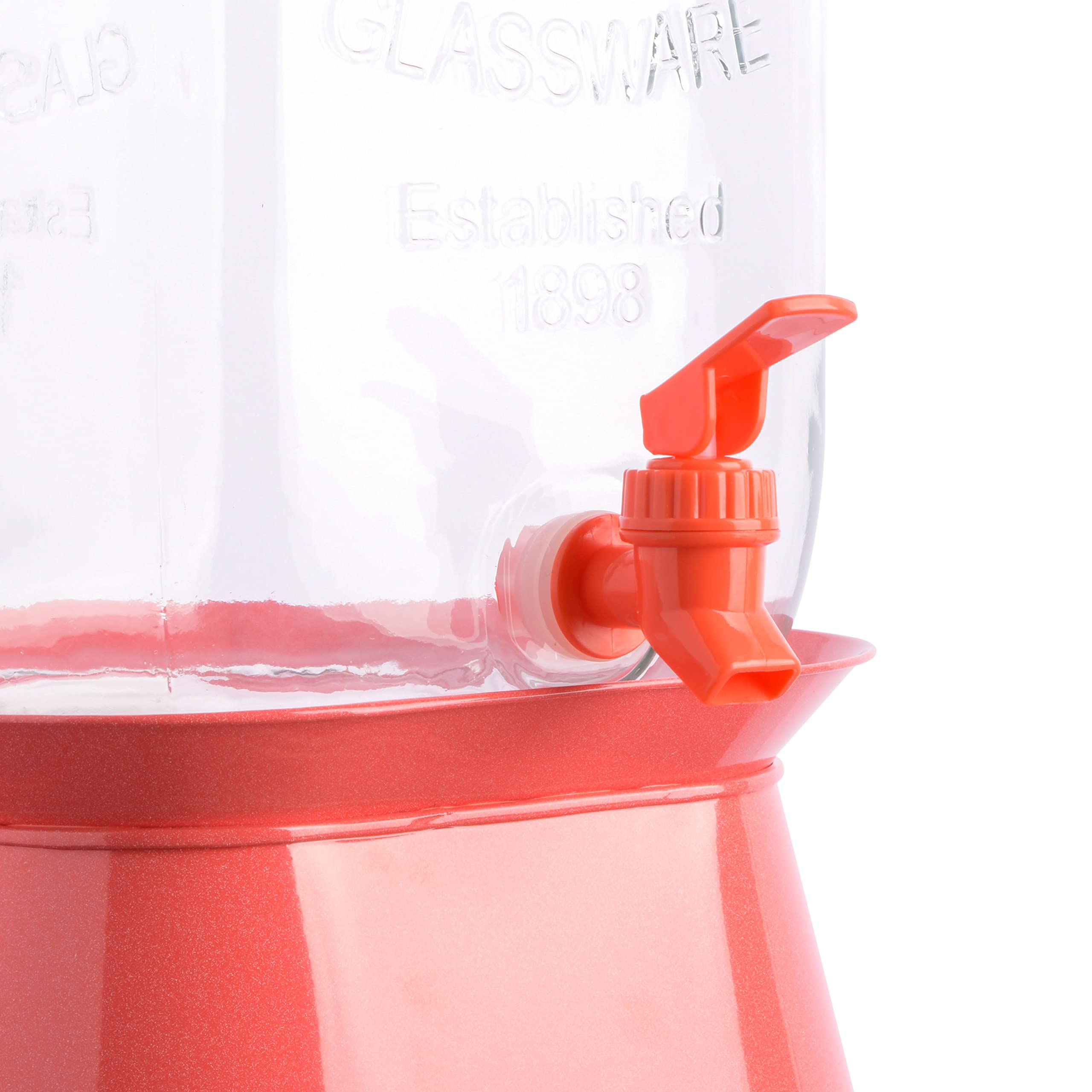 Gibson Home Chiara Coral 2 GL Mason Beverage Dispenser