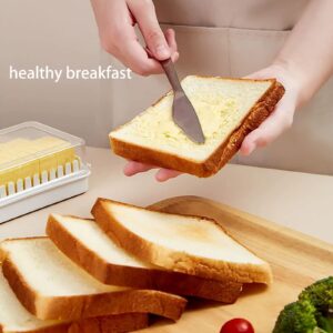 Fuuc Butter Dish With Lid ,Quantitative Cutting Plastic Butter Dish ,Easy to Clean Butter Dish for Refrigerator ,for(≈4.72in x2.6in x 1.3in) Size of Butter