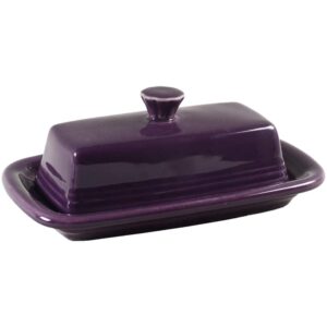 fiesta x-large covered butter dish in mulberry