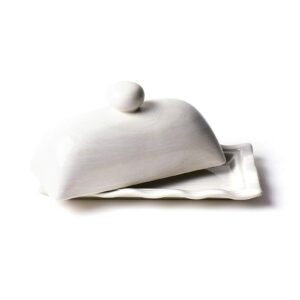 Coton Colors Signature White Ruffle Butter Dish