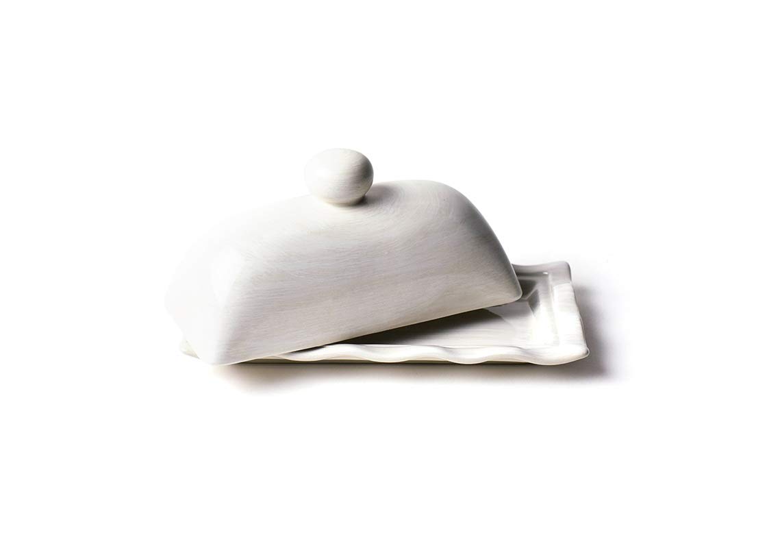 Coton Colors Signature White Ruffle Butter Dish