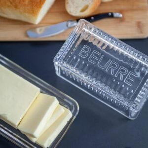 Kiss That Frog Beurre Butter Dish In Clear Glass