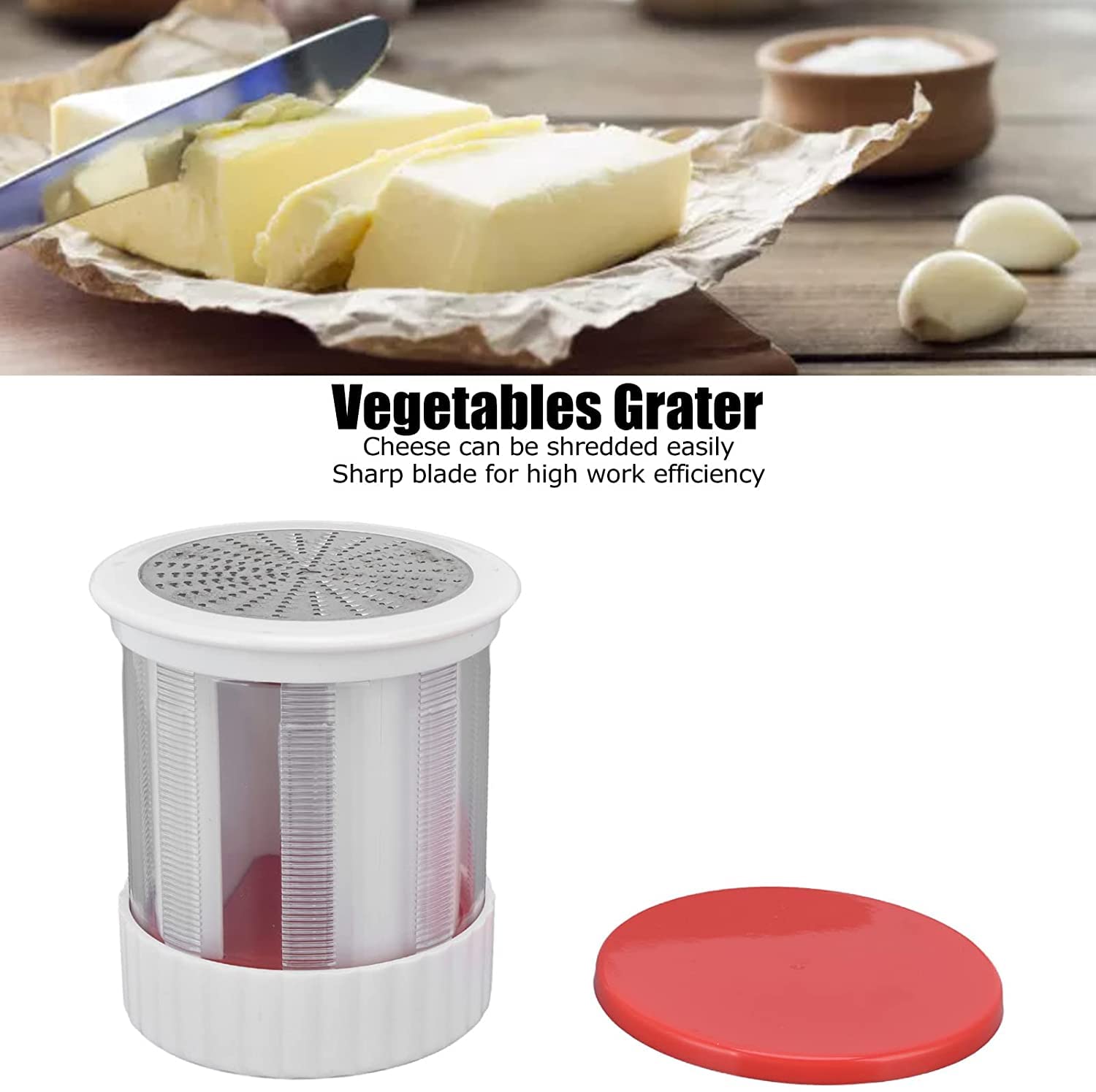 liuxingran Manual Cheese Slicer Chese Cutter Butter Gadgets Spreadable Butter Cheese Gadgets Grater Mill with Lid Butter Dispenser-1PC Fruit Shredder