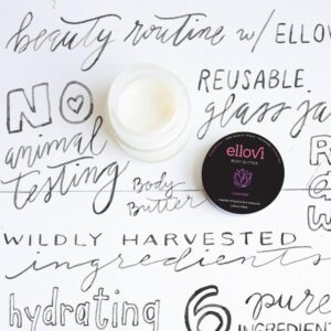 Ellovi All-Natural Body Butter - Lavender - Pure Enough to Eat - Made With Just 6 Vegan Ingredients - Ultra-Rich 100% Plant-Based Hydrating Moisturizer For Naturally Healthy Skin (3.4 fl. oz/100ml)