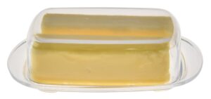 home-x clear acrylic butter dish with cover, plastic covered cheese holder with tray