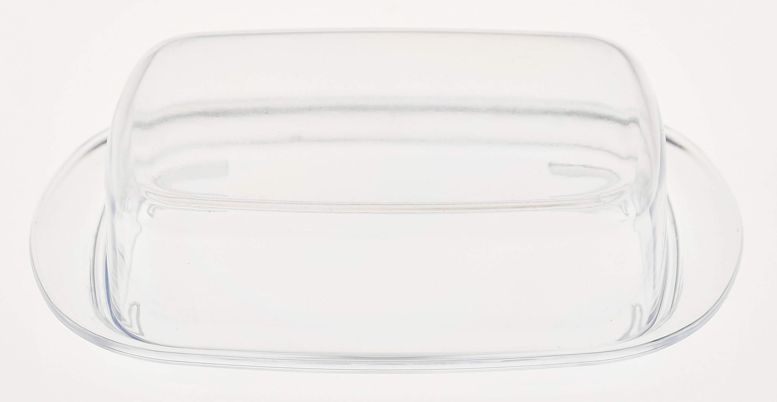 HOME-X Clear Acrylic Butter Dish with Cover, Plastic Covered Cheese Holder with Tray