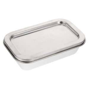 cabilock 1pc box stainless steel storage box container for food holder silver serving tray vegetable refrigerator organizer utensil case lid butter 304 stainless steel sealing cap