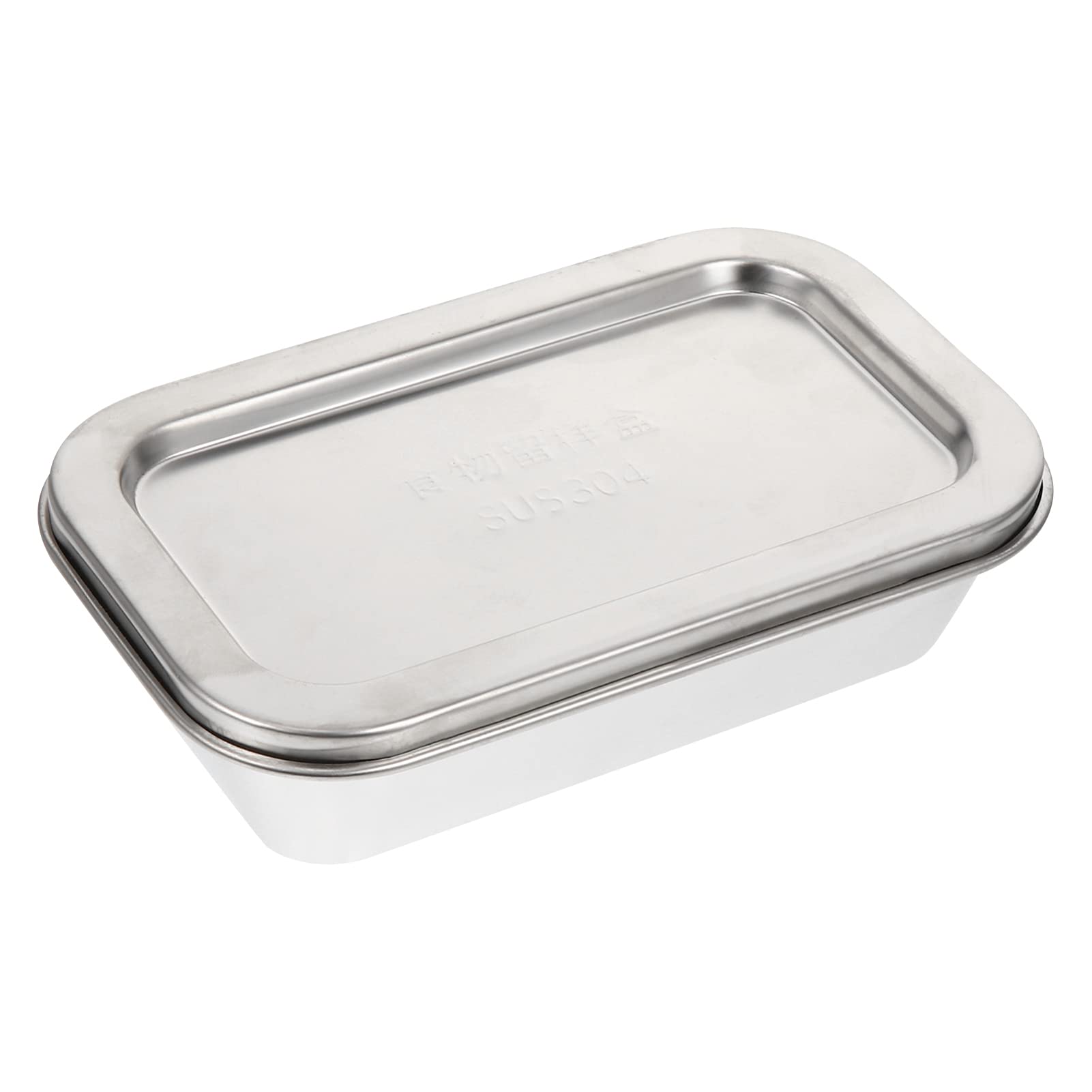 Cabilock 1pc Box Stainless Steel Storage Box Container for Food Holder Silver Serving Tray Vegetable Refrigerator Organizer Utensil Case Lid Butter 304 Stainless Steel Sealing Cap