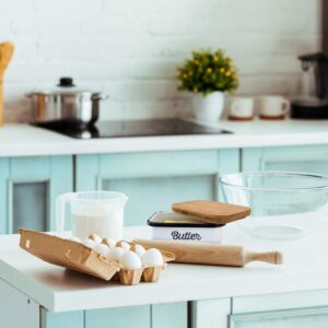 Granrosi Bacon Grease Container with Strainer & Ceramic Butter Dish with Lid for Countertop, Grease Can, Butter Keeper, Premium Breakfast Canister Set for Kitchen in Farmhouse Style in Classic White