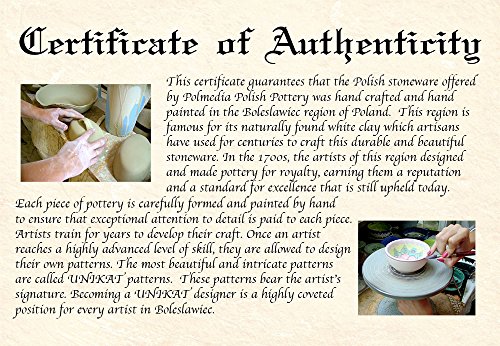 Polish Pottery 3¾-inch Butter Dish made by Ceramika Artystyczna (Blue Bufferfly Theme) + Certificate of Authenticity