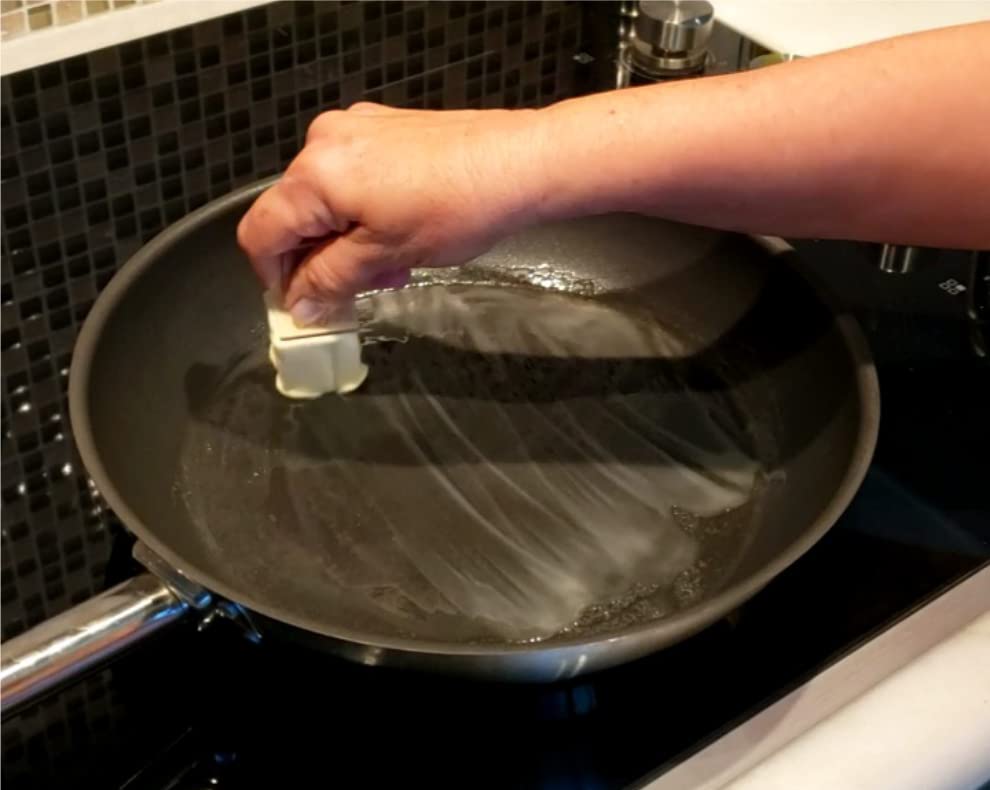 ButterPOP No Mess Holder & Dish to Spread Butter on Warm Pans & Food, Clear, Black