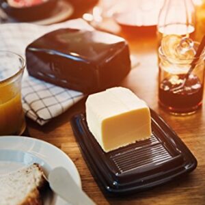 Emile Henry 6.5" x 4.75" x 2.75" Butter Dish | Burgundy