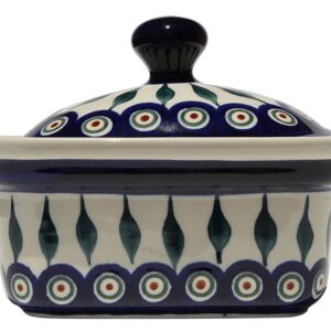 Polish Pottery Butter Tub From Zaklady Ceramiczne Boleslawiec 1188-56 Classic Pattern