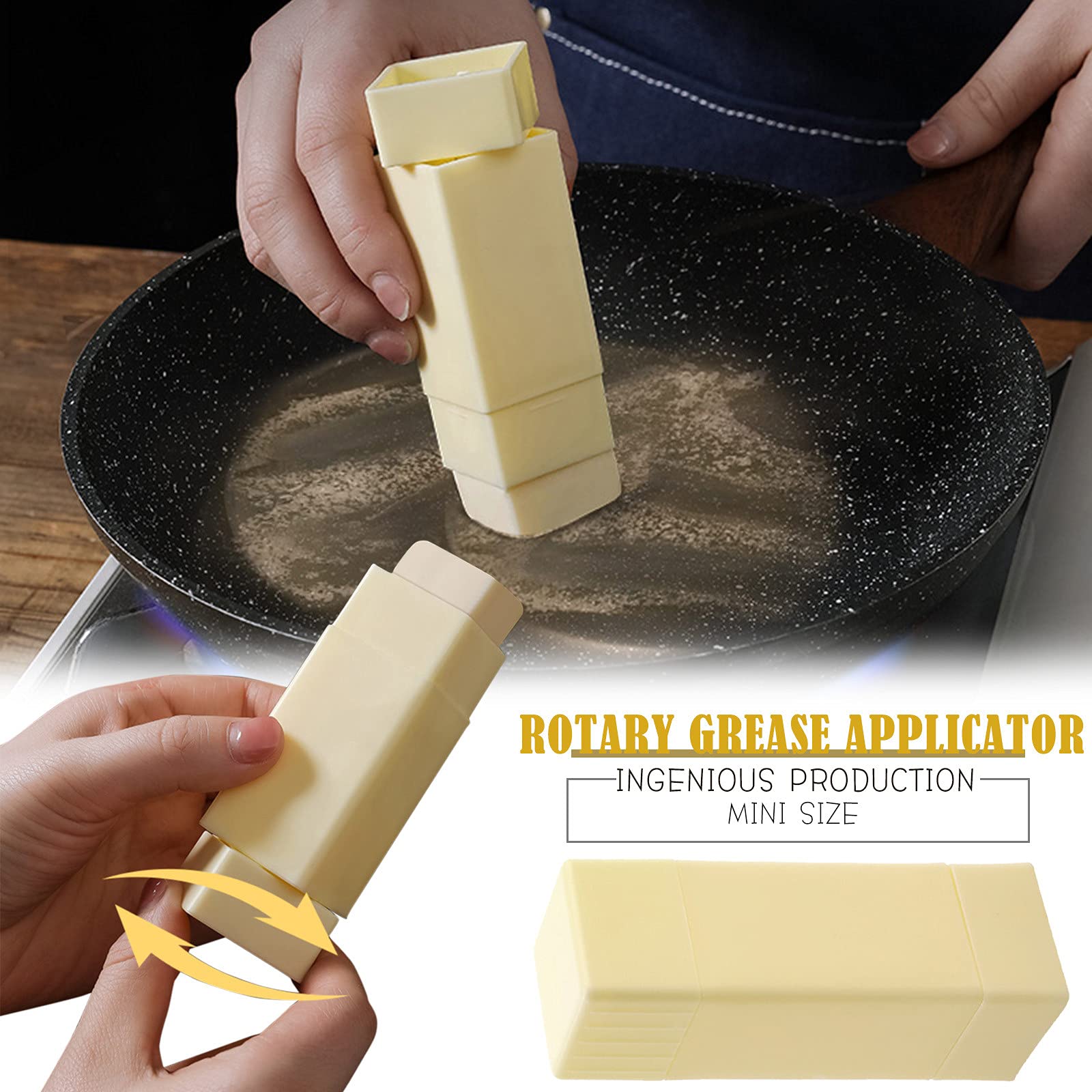 SuanlaTDS 1 Pc Portable Plastic Butter Spreader Butter Stick Container Rotating Dispenser for Toast Pancake Cooking