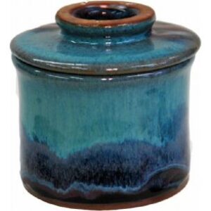 always azul pottery french butter keeper in mountain waves - handcrafted ceramic stoneware - french butter keeper dish - handmade butter container - artistic pottery tableware