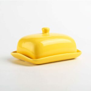 TMOST Butter Dish with Lid for countertop Ceramics Butter Keeper Container Dishwasher safe Ideal Gift for family & friends