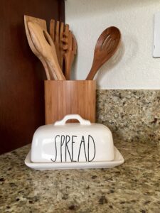 rae dunn spread butter dish by magenta