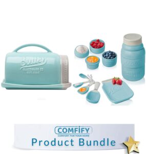 comfify bundle - mason jar butter holder, 10pcs ceramic kitchenware set