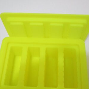 pizety butter molds Large 4 Cavities Silicone butter mold Pudding & Jello Shot Mold butter stick molds,Cheesecake, butter mold with lid Product Dimensions 7 x 5 x 2 butter mold stick (yellow)