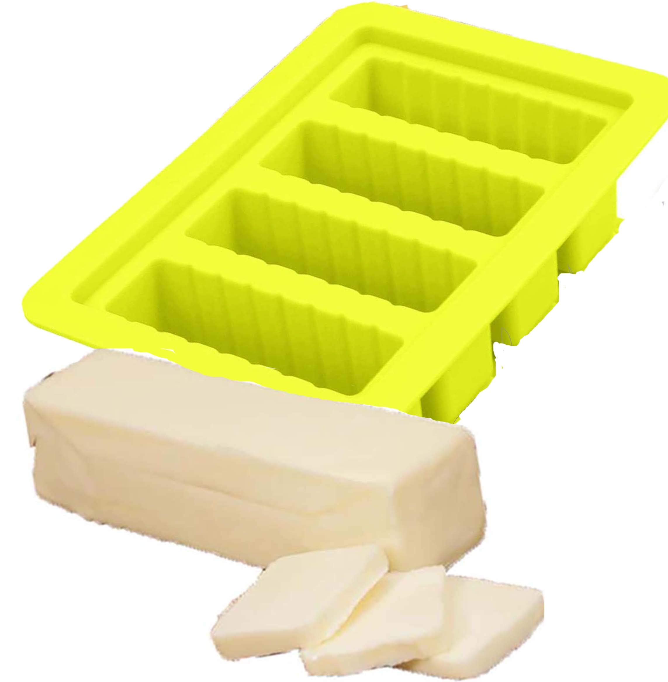 pizety butter molds Large 4 Cavities Silicone butter mold Pudding & Jello Shot Mold butter stick molds,Cheesecake, butter mold with lid Product Dimensions 7 x 5 x 2 butter mold stick (yellow)