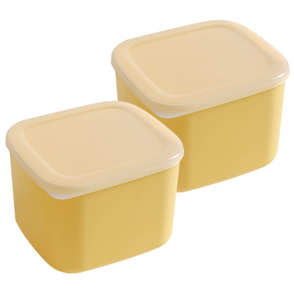 Luxshiny 2pcs Cheese Slice Holder Cheese Keeper Box Reusable Butter Box Plastic Cheese Storage Containers Airtight Fresh Keep Cheese Case with Lids for Home Kitchen Fridge