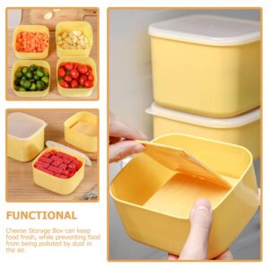 Luxshiny 2pcs Cheese Slice Holder Cheese Keeper Box Reusable Butter Box Plastic Cheese Storage Containers Airtight Fresh Keep Cheese Case with Lids for Home Kitchen Fridge