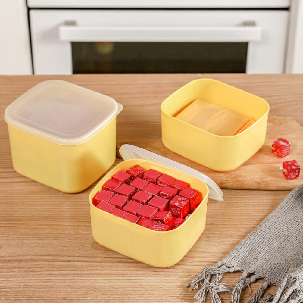 Luxshiny 2pcs Cheese Slice Holder Cheese Keeper Box Reusable Butter Box Plastic Cheese Storage Containers Airtight Fresh Keep Cheese Case with Lids for Home Kitchen Fridge