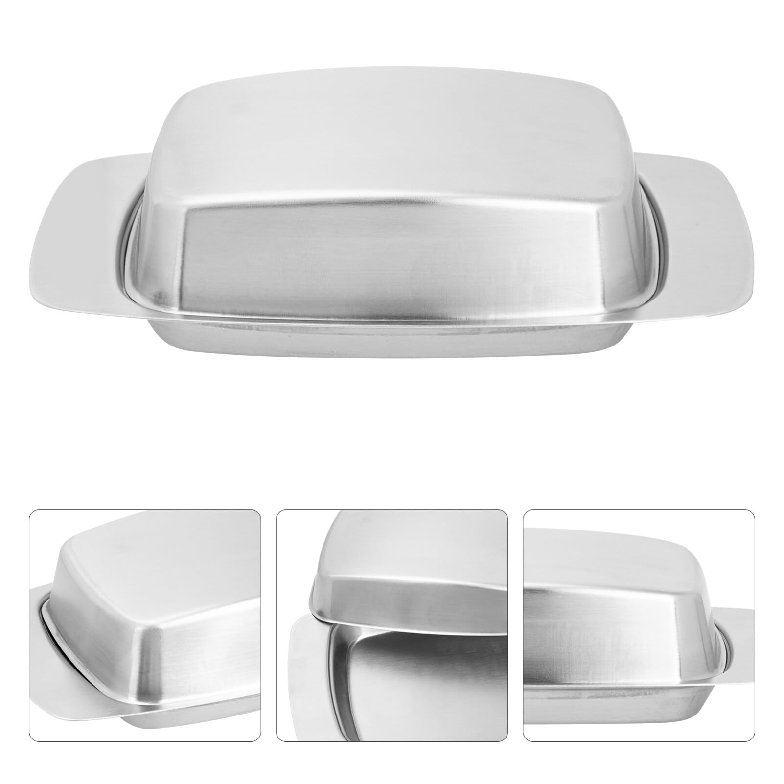 PACKOVE Stainless Steel Butter Box Butter Dish With Lid Stainless Steel Butter Tray Covered Butter Dish Metal Butter Dish Butter Holder Container Butter Keeper For Kitchen