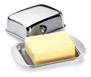 tescoma 428630.00 butter dish with lid, stainless steel, for refrigerator