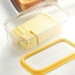 butter storage box, butter box cheese container keeper butter dish with lid and cutting net butter storage holder for kitchen restaurant baking food storage preservation box, 6.7 x 3.9 x 2.8 in