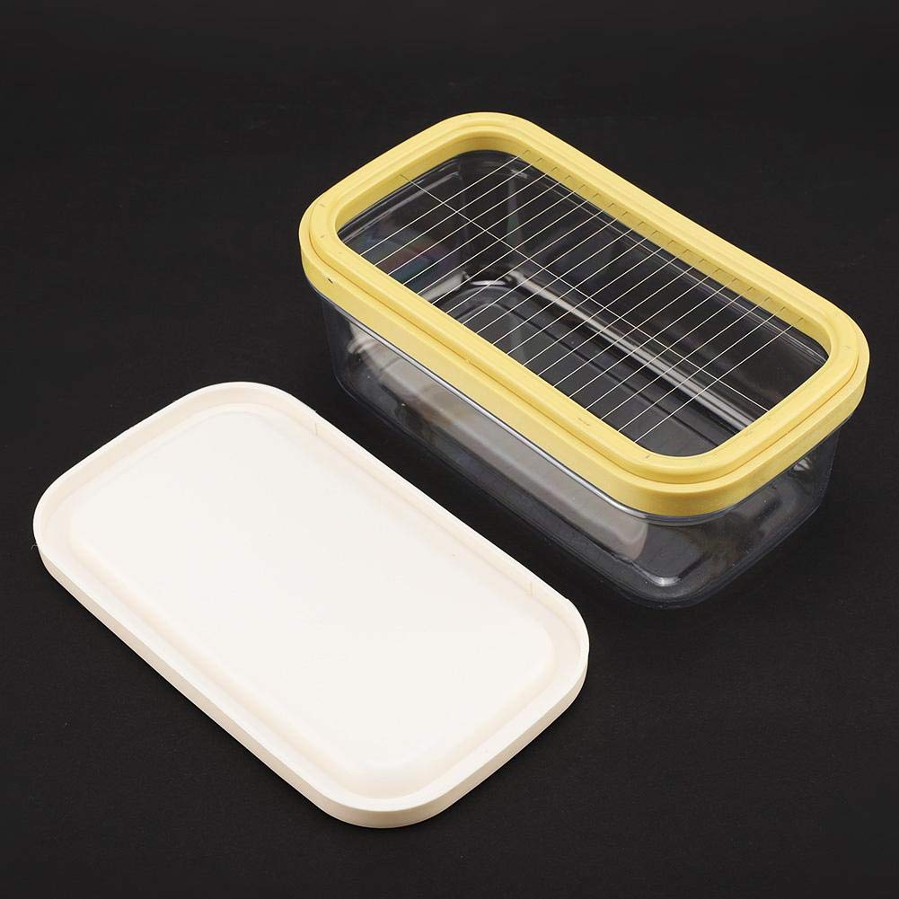 Butter Storage Box, Butter Box Cheese Container Keeper Butter Dish with Lid and Cutting Net Butter Storage Holder for Kitchen Restaurant Baking Food Storage Preservation Box, 6.7 x 3.9 x 2.8 in