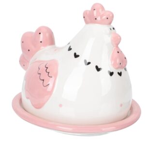 cabilock chicken butter dish with lid animal covered butter dish ceramic butter keeper butter container butter box for kitchen countertop