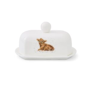portmeirion home & gifts covered butter dish (calf), 16 x 11 x 8 cm, multi-colour