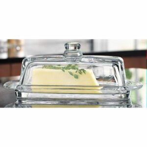 Home Essentials Home Essentials & Beyond 8965 Tablesetter Butter Dish with Knob, Lg Standard