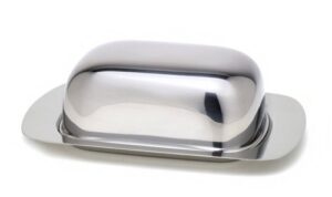 stainlesslux stainless steel covered butter dish, 7.25 by 4.85 by 2.25-inch, brilliant finish