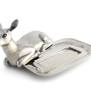 Vagabond House Pewter Doe / Deer Covered Butter Cream Cheese Dish 8 inch x 5 inch