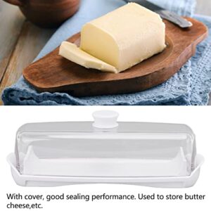 Plastic Butter Dish with Lid for Countertop, Butter Container with Knife for Butter Storage, Butter Holder for Refrigerators, Butter Mold(Transparent)