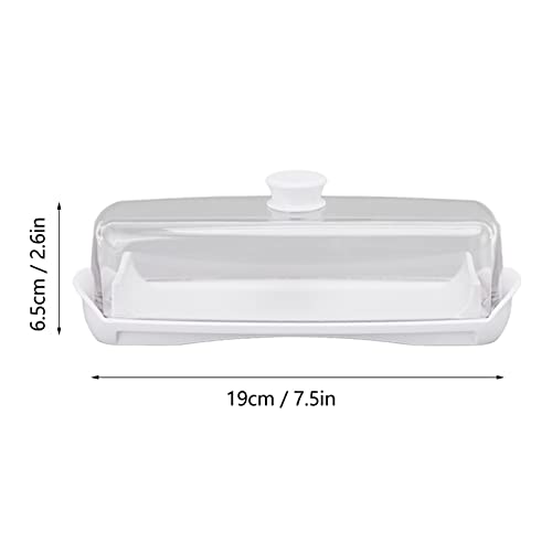 Plastic Butter Dish with Lid for Countertop, Butter Container with Knife for Butter Storage, Butter Holder for Refrigerators, Butter Mold(Transparent)