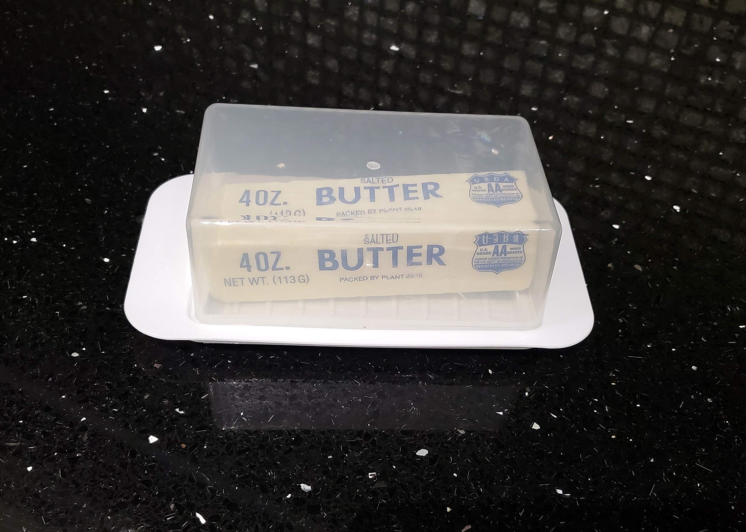 Standard Butter Dish White Base Smoked Clear Top