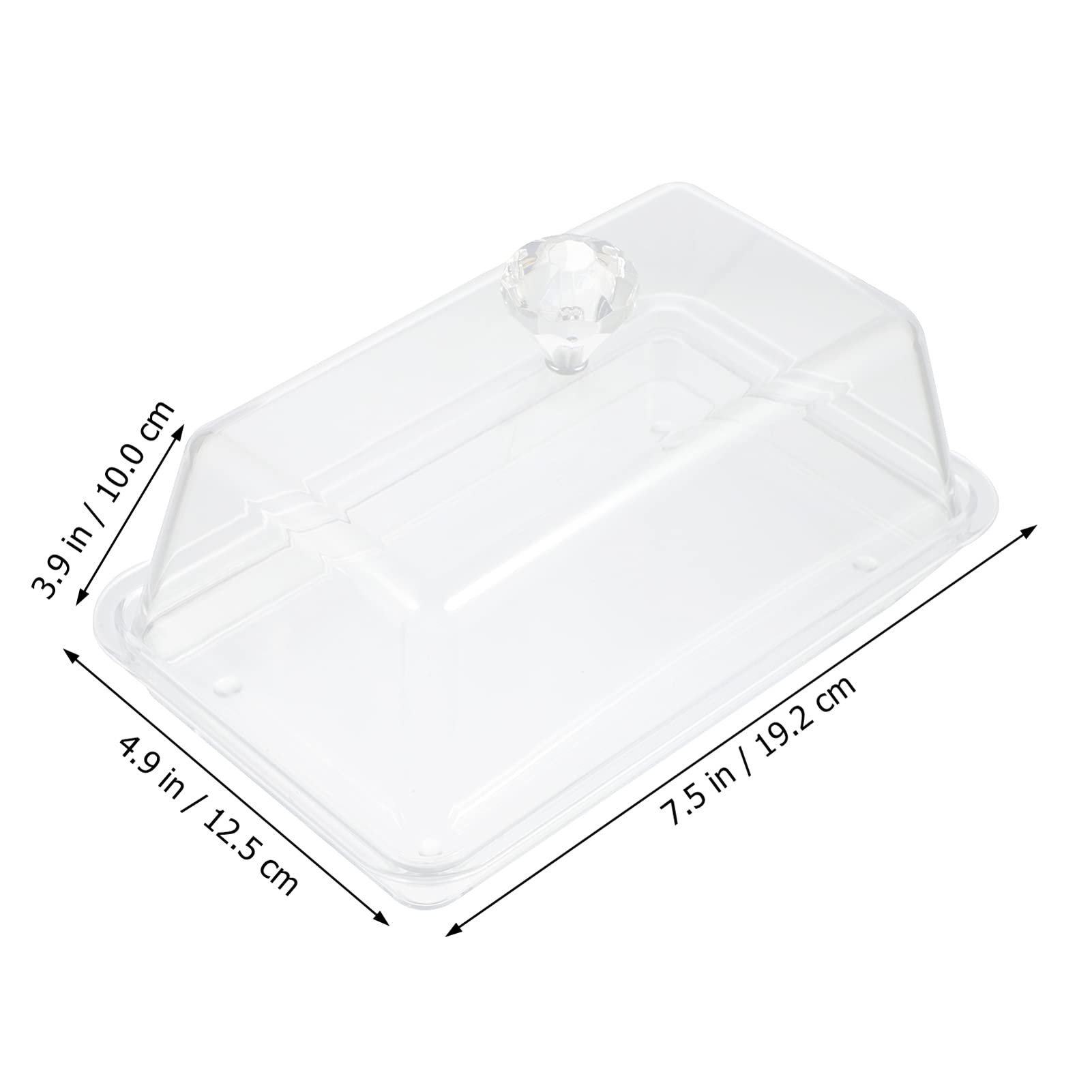 Hemoton Flip Top Butter Dish Butter Dish Acrylic Clear Butter Keeper Box Butter Holder Countertop Butter Container with Crystal Lid Handle Cover