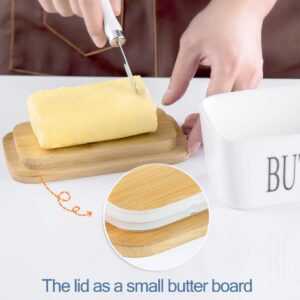 Hasense Butter Knife and White Butter Dish Bundle