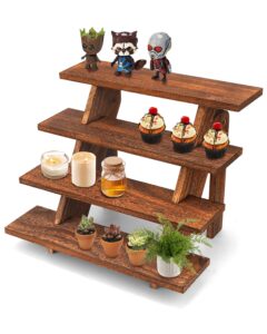 manspdier wooden display stand wood cupcake stands tool free, rustic risers for display ideal craft funko pop shelves table display stand for vendors wood riser