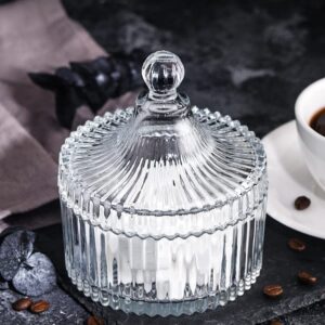 Glazed Glass Candy Dish with Yurt Shape Lid Cover Crystal Sugar Server Bowl Tin Candy Buffet Decorative Cookie Jar Box Bottle Food Storage Container