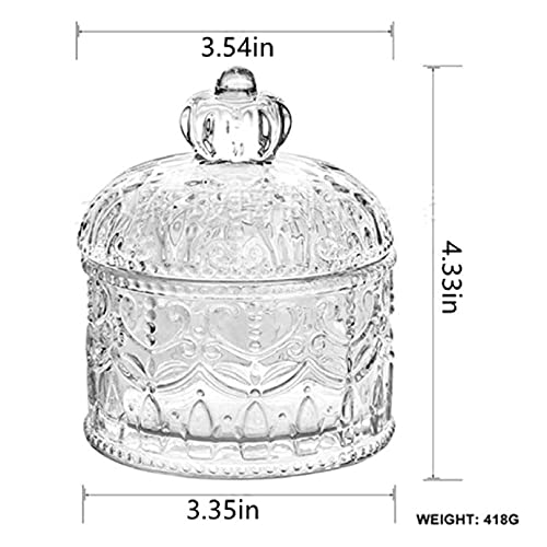 DLiQ Clear crystal glass candy cup creative glass storage can jewelry storage box is suitable for family kitchen